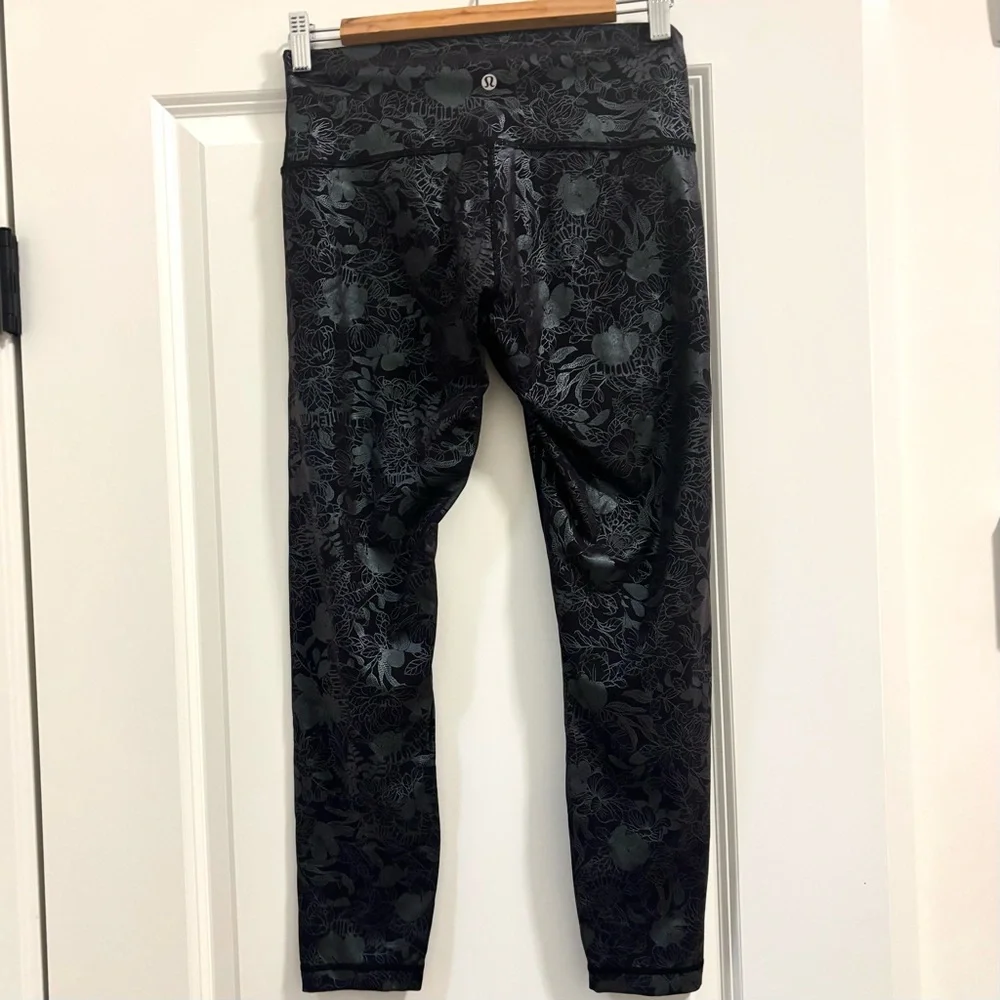 Lululemon Wunder Under High Rise Legging Black Foil 25” Shine - Picture 3 of 5
